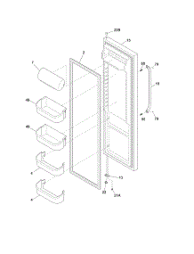 Refrigerator Door parts for Crosley Side-By-Side Refrigerator CRSH232PB2 from AppliancePartsPros.com