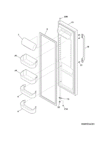Refrigerator Door parts for Crosley Side-By-Side Refrigerator CRSH232PWCA from AppliancePartsPros.com