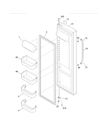 Refrigerator Door parts for Crosley Side-By-Side Refrigerator CRSH237LB3 from AppliancePartsPros.com