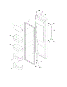 Refrigerator Door parts for Crosley Side-By-Side Refrigerator CRSH237LS0 from AppliancePartsPros.com