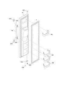 Freezer Door parts for Crosley Side-By-Side Refrigerator CRSH265LB0 from AppliancePartsPros.com