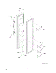 Freezer Door parts for Crosley Side-By-Side Refrigerator CRSH265LB3 from AppliancePartsPros.com