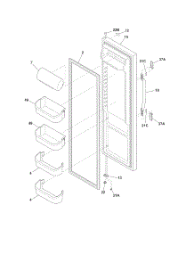 Refrigerator Door parts for Crosley Side-By-Side Refrigerator CRSH265LW1 from AppliancePartsPros.com