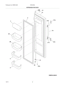 Refrigerator Door parts for Crosley Side-By-Side Refrigerator CRSH265LW2 from AppliancePartsPros.com