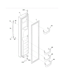 Freezer Door parts for Crosley Side-By-Side Refrigerator CRSH267LB5 from AppliancePartsPros.com