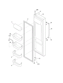 Refrigerator Door parts for Crosley Side-By-Side Refrigerator CRSH267LS3 from AppliancePartsPros.com