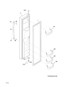Freezer Door parts for Crosley Side-By-Side Refrigerator CRSH268MSC from AppliancePartsPros.com