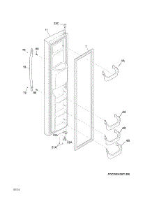 Freezer Door parts for Crosley Side-By-Side Refrigerator CRSH268MW9 from AppliancePartsPros.com