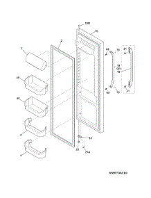 Refrigerator Door parts for Crosley Side-By-Side Refrigerator CRSS262QB5 from AppliancePartsPros.com