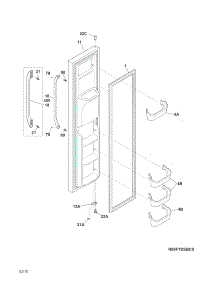 Freezer Door parts for Crosley Side-By-Side Refrigerator CRSS262QW0 from AppliancePartsPros.com