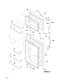 Door parts for Crosley Top-Mount Refrigerator CRT151HLWB from AppliancePartsPros.com