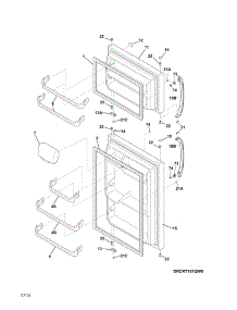 Doors parts for Crosley Top-Mount Refrigerator CRT151HQW0 from AppliancePartsPros.com