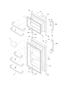 Door parts for Crosley Top-Mount Refrigerator CRT151LW4 from AppliancePartsPros.com