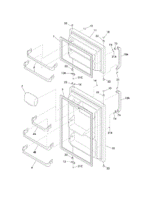 Doors parts for Crosley Top-Mount Refrigerator CRT151LWA from AppliancePartsPros.com