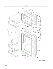 Door parts for Crosley Top-Mount Refrigerator CRT151QW4 from AppliancePartsPros.com