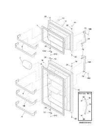 Door parts for Crosley Top-Mount Refrigerator CRT185HLB0 from AppliancePartsPros.com