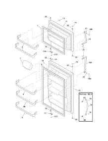Door parts for Crosley Top-Mount Refrigerator CRT185HLB4 from AppliancePartsPros.com