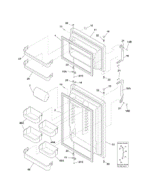 Door parts for Crosley Top-Mount Refrigerator CRT188HLW0 from AppliancePartsPros.com