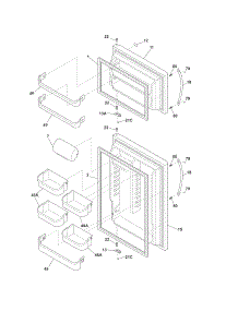 Door parts for Crosley Top-Mount Refrigerator CRT18HCDMS0 from AppliancePartsPros.com