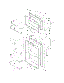 Door parts for Crosley Top-Mount Refrigerator CRTE151AQ6 from AppliancePartsPros.com