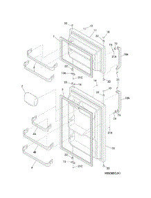 Door parts for Crosley Top-Mount Refrigerator CRTE151AWC from AppliancePartsPros.com