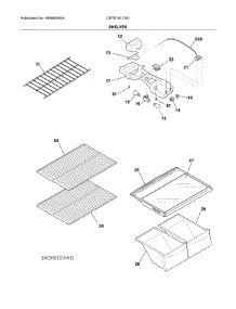 Shelves parts for Crosley Top-Mount Refrigerator CRTE151TW0 from AppliancePartsPros.com
