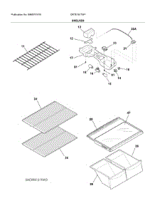 Shelves parts for Crosley Top-Mount Refrigerator CRTE151TW1 from AppliancePartsPros.com