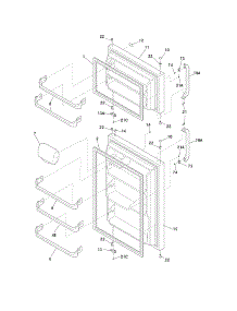 Door parts for Crosley Top-Mount Refrigerator CRTE184JQ4 from AppliancePartsPros.com