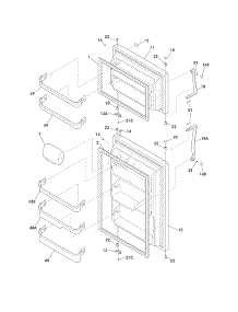 Door parts for Crosley Top-Mount Refrigerator CRTE217IAW2 from AppliancePartsPros.com