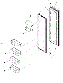 Refrigerator Door parts for Crosley Side-By-Side Refrigerator CS26G7DW-PCS26G7D0W0 from AppliancePartsPros.com