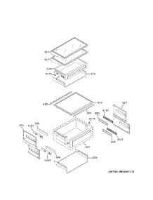 Fresh Food Shelves parts for Ge Side-By-Side Refrigerator CSB42WP2NCS1 from AppliancePartsPros.com