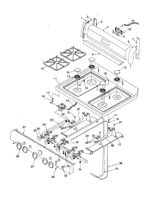 Maintop And Backguard parts for Caloric Gas Range CSG3601W/P1143396NW from AppliancePartsPros.com