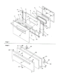 Oven Door And Broiler Door parts for Caloric Gas Range CSG3601W/P1143396NW from AppliancePartsPros.com