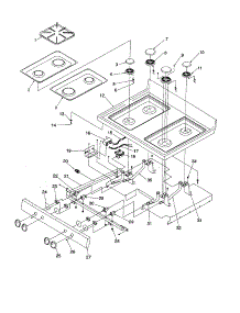 Main Top parts for Caloric Gas Range CSG7601WW/P1143398NWW from AppliancePartsPros.com