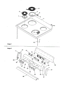 Main Top And Backguard parts for Caloric Electric Range CSR6203W/P1143839NW from AppliancePartsPros.com