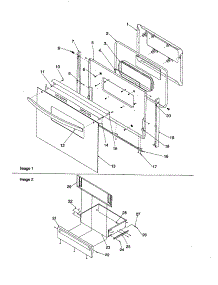 Oven Door And Storage Drawer parts for Caloric Electric Range CSR6203W/P1143839NW from AppliancePartsPros.com