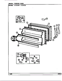 Freezer Door (Ct21x7a / Dd68a) (Ct21x7w / Dd67a) parts for Crosley Top-Mount Refrigerator CT21X7W/DD68A from AppliancePartsPros.com