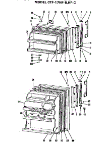 Doors parts for Hot Point Top-Mount Refrigerator CTF17HFB from AppliancePartsPros.com