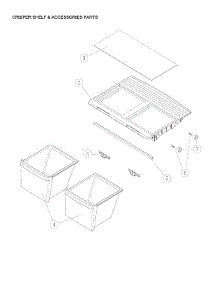 Crisper Shelf & Accessories Parts parts for Criterion Top-Mount Refrigerator CTMR208WD1W from AppliancePartsPros.com