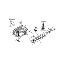 Crankcase parts for Kohler Lawn & Garden Engine CV490-27505 from AppliancePartsPros.com