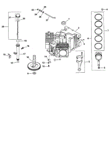 Crankcase parts for Kohler Lawn & Garden Engine CV730-0043 from AppliancePartsPros.com