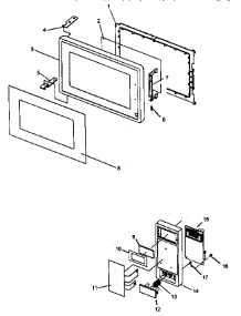 Door And Control Panel Assembly parts for Amana Countertop Microwave CW65T-P1154505M from AppliancePartsPros.com