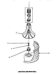 Agitator & Drive Bell (Cw8203w / Pcw8203w) (Cw8403w / P1163311ww) (Lw8203w / P1163212ww) (Lw8403w / P1163305ww) parts for Crosley Washer CW8203W-PCW8203W from AppliancePartsPros.com