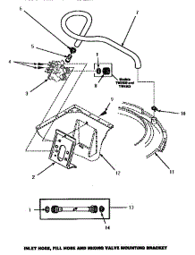 Inlet Hose, Fill Hose & Mixing Valve Mounting Bracket (Cw8203w / Pcw8203w) (Cw8403w / P1163311ww) (Lw8203w / P1163212ww) (Lw8403w / P1163305ww) parts for Crosley Washer CW8203W-PCW8203W from AppliancePartsPros.com