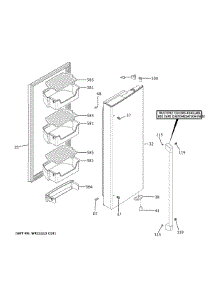 Fresh Food Door - Rh parts for Ge Bottom-Mount Refrigerator CWE19SP2NKS1 from AppliancePartsPros.com