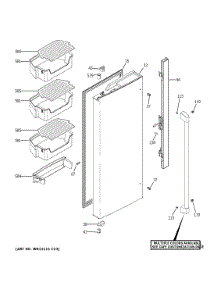 Fresh Food Door - Lh parts for Ge Bottom-Mount Refrigerator CWE19SP3NBD1 from AppliancePartsPros.com