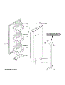 Fresh Food Door - Rh parts for Ge Bottom-Mount Refrigerator CWE19SP4TNW2 from AppliancePartsPros.com