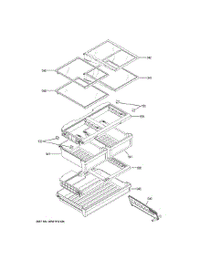 Fresh Food Shelves parts for Ge Bottom-Mount Refrigerator CWE19SP4TNW2 from AppliancePartsPros.com