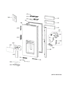 Dispenser Door parts for Ge Bottom-Mount Refrigerator CXE22DM5PDS5 from AppliancePartsPros.com