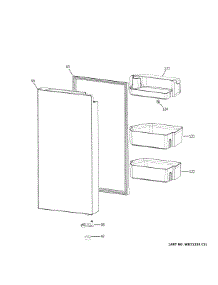 Refrigerator Door - Rh parts for Ge Bottom-Mount Refrigerator CXE22DM5PDS5 from AppliancePartsPros.com